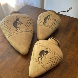 Kokopelli Flute Player Native American Clay Vases.